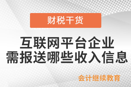 互聯(lián)網(wǎng)平臺企業(yè)需要報送哪些收入信息？