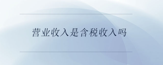 營業(yè)收入是含稅收入嗎