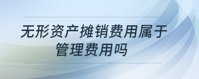 無形資產(chǎn)攤銷費用屬于管理費用嗎
