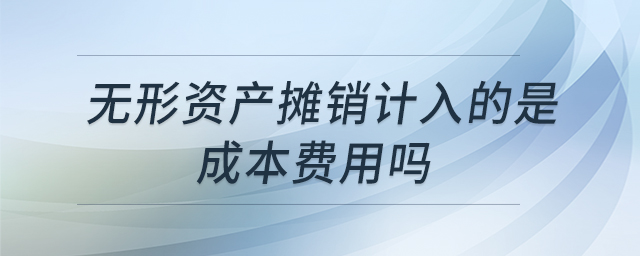 無形資產(chǎn)攤銷計(jì)入的是成本費(fèi)用嗎