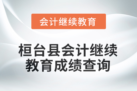 2025年桓臺縣會計人員繼續(xù)教育成績查詢方式