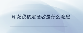 印花稅核定征收是什么意思