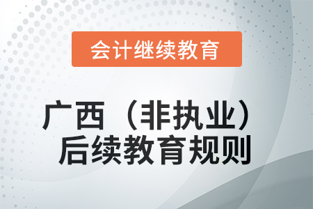 2026年廣西壯族自治區(qū)（非執(zhí)業(yè)）注冊會計(jì)師后續(xù)教育規(guī)則