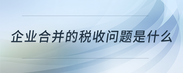 企業(yè)合并的稅收問題是什么