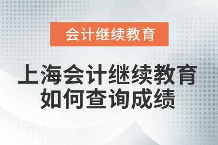 2025年上海市會計人員繼續(xù)教育如何查詢成績？
