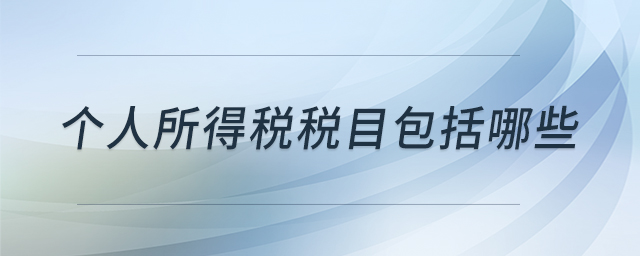 個人所得稅稅目包括哪些