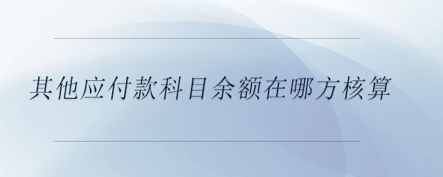 其他應(yīng)付款科目余額在哪方核算