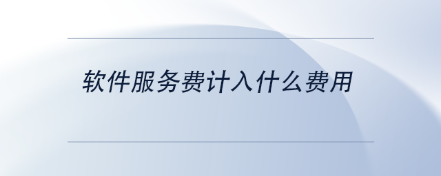 中級會計軟件服務(wù)費計入什么費用
