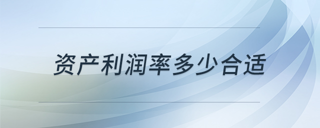 資產(chǎn)利潤率多少合適