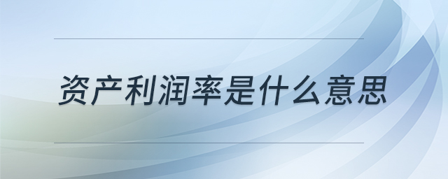 資產(chǎn)利潤率是什么意思