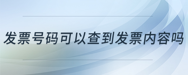發(fā)票號碼可以查到發(fā)票內容嗎