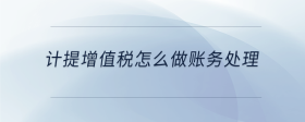 計提增值稅怎么做賬務(wù)處理
