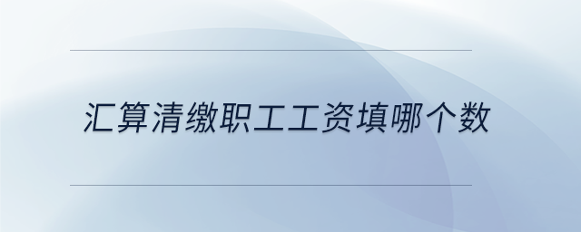 匯算清繳職工工資填哪個(gè)數(shù)