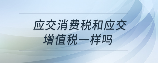 應(yīng)交消費稅和應(yīng)交增值稅一樣嗎