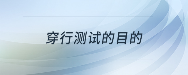 穿行測試的目的