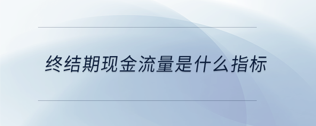 終結(jié)期現(xiàn)金流量是什么指標(biāo)