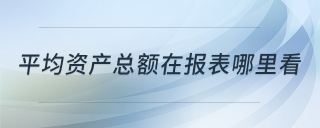 平均資產(chǎn)總額在報(bào)表哪里看