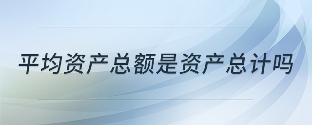 平均資產(chǎn)總額是資產(chǎn)總計(jì)嗎