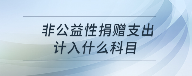 非公益性捐贈支出計入什么科目