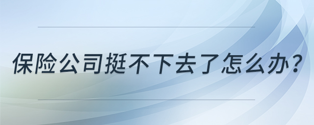 保險(xiǎn)公司挺不下去了怎么辦？