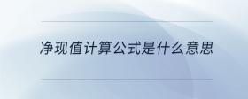 凈現(xiàn)值計(jì)算公式是什么意思