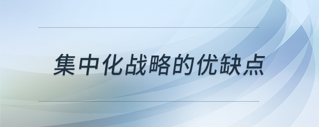 集中化戰(zhàn)略的優(yōu)缺點(diǎn)