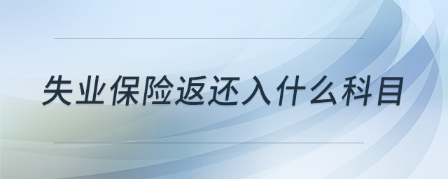 失業(yè)保險返還入什么科目