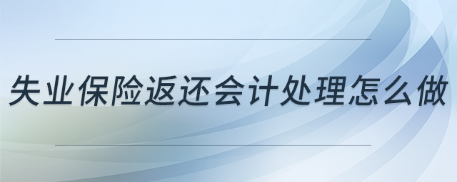 失業(yè)保險返還會計處理怎么做