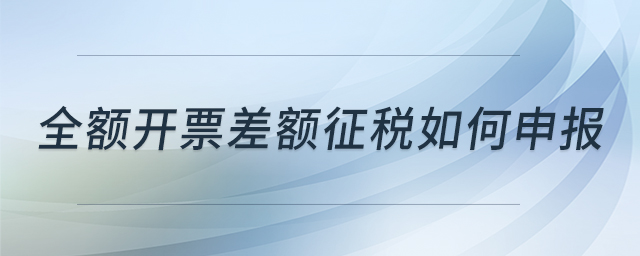 全額開票差額征稅如何申報