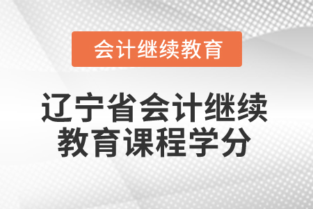 2026年遼寧省會計繼續(xù)教育課程學(xué)分