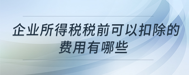 企業(yè)所得稅稅前可以扣除的費用有哪些