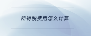 所得稅費(fèi)用怎么計(jì)算
