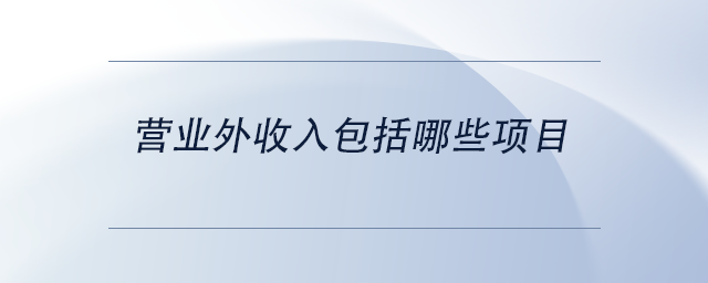 營業(yè)外收入包括哪些項目
