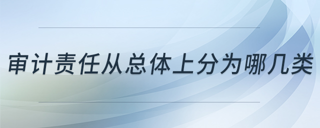 審計責(zé)任從總體上分為哪幾類
