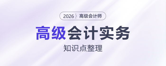 2026年高級(jí)會(huì)計(jì)師《高級(jí)會(huì)計(jì)實(shí)務(wù)》高頻考點(diǎn)匯總