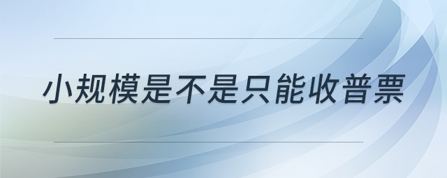 小規(guī)模是不是只能收普票