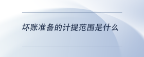 壞賬準(zhǔn)備的計(jì)提范圍是什么