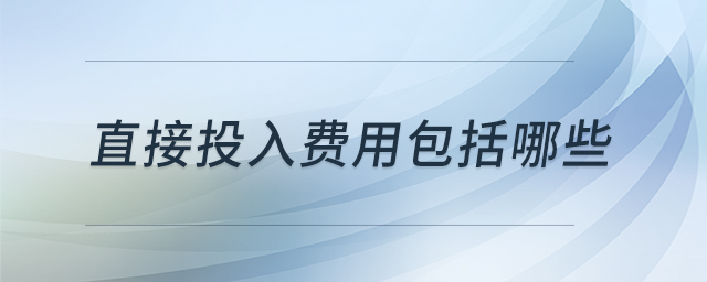 直接投入費(fèi)用包括哪些