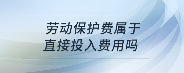 勞動(dòng)保護(hù)費(fèi)屬于直接投入費(fèi)用嗎