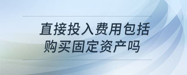 直接投入費(fèi)用包括購(gòu)買固定資產(chǎn)嗎