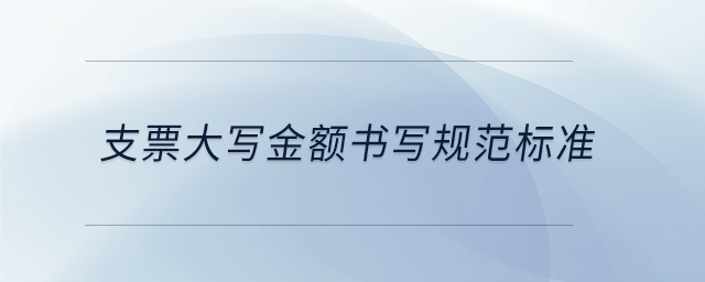 支票大寫金額書寫規(guī)范標(biāo)準(zhǔn)