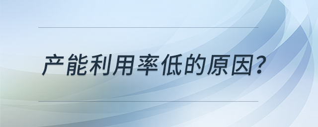 產(chǎn)能利用率低的原因？