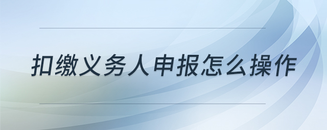 扣繳義務(wù)人申報(bào)怎么操作