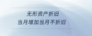 無(wú)形資產(chǎn)折舊當(dāng)月增加當(dāng)月不折舊