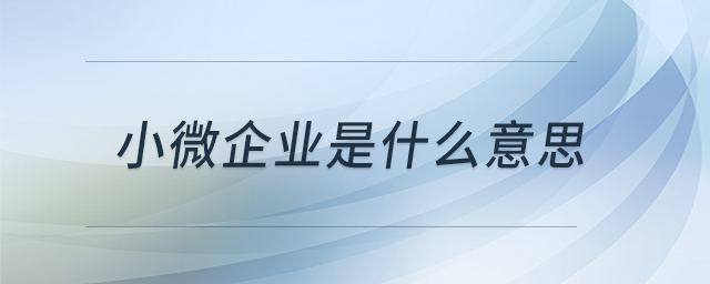 小微企業(yè)是什么意思