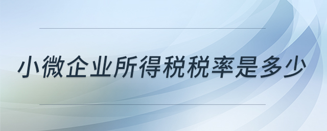 小微企業(yè)所得稅稅率是多少