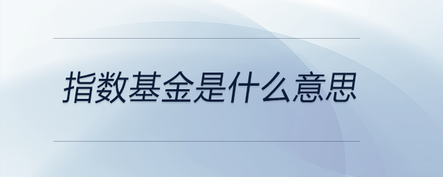 指數(shù)基金是什么意思