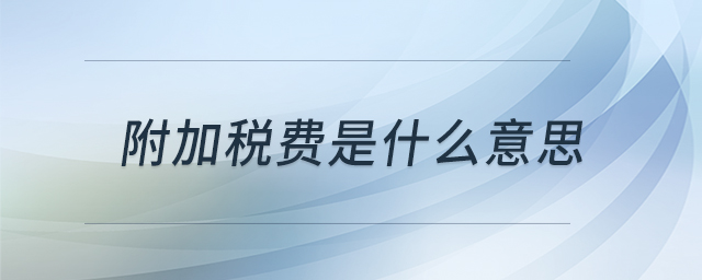 附加稅費(fèi)是什么意思
