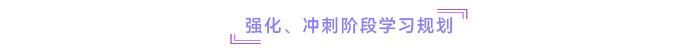 強(qiáng)化、沖刺階段學(xué)習(xí)規(guī)劃