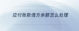 應付賬款借方余額怎么處理
